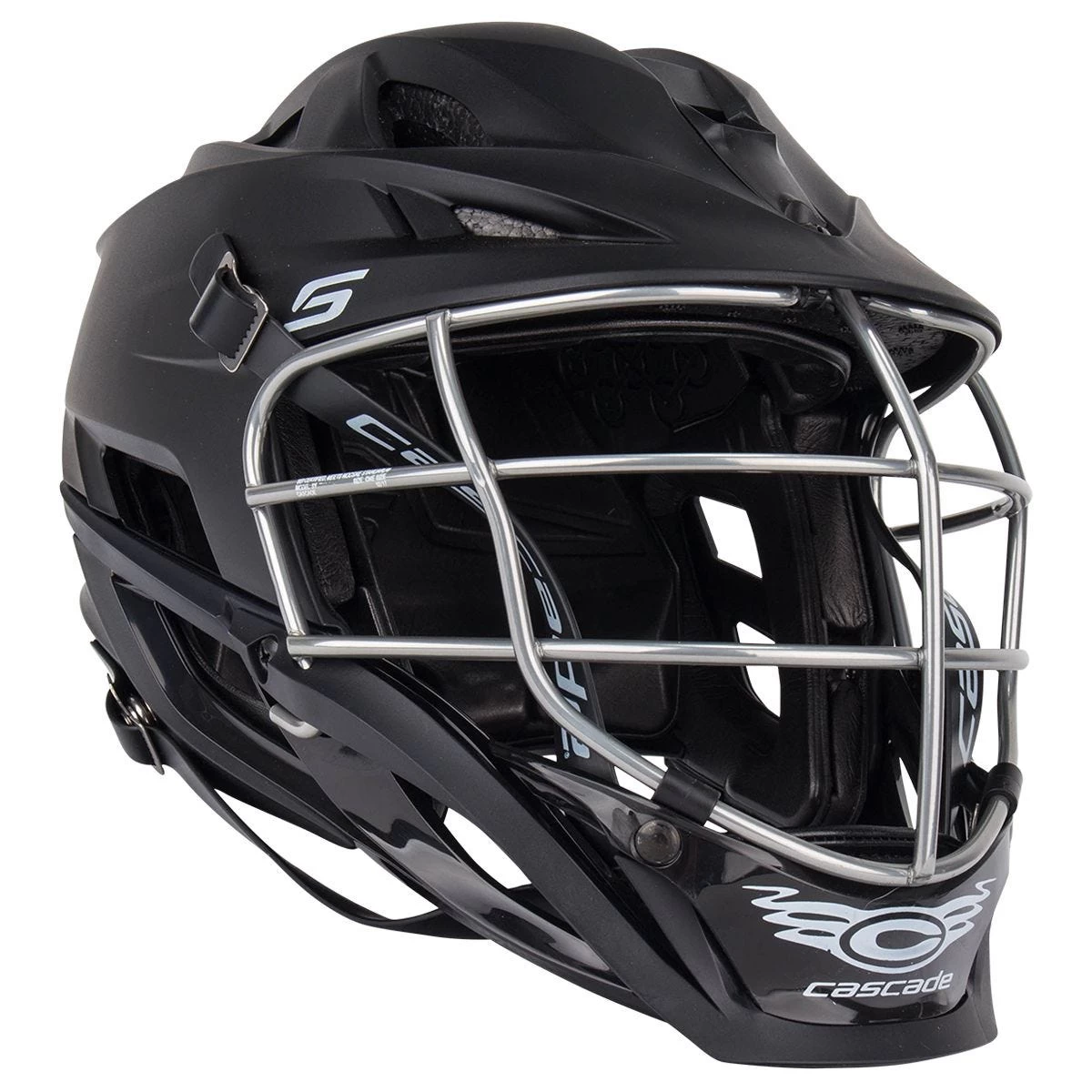 Cascade S Youth Matte Black Lacrosse Helmet Chrome Cage 10 Cascade S Youth Matte Black Lacrosse Helmet Chrome Cage - Image 8