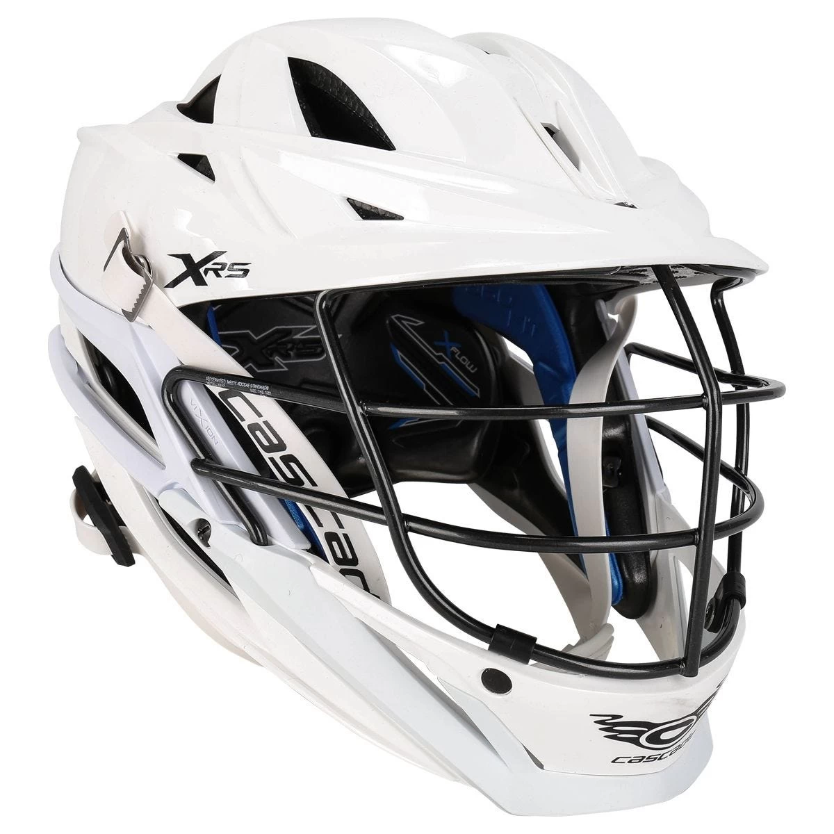 Cascade XRS Youth White Lacrosse Helmet Black Cage 9 Cascade XRS Youth White Lacrosse Helmet Black Cage - Image 7