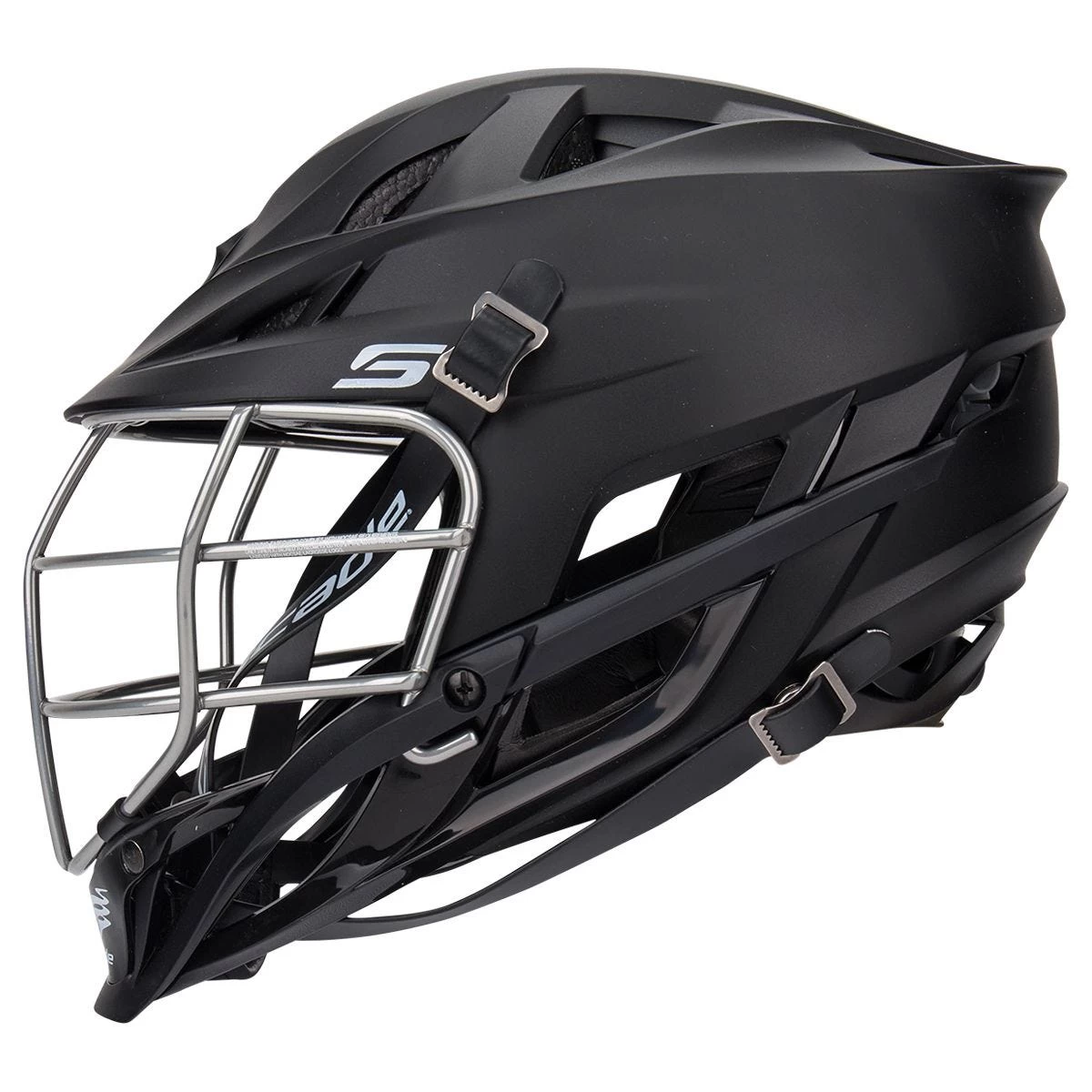Cascade S Youth Matte Black Lacrosse Helmet Chrome Cage 4 Cascade S Youth Matte Black Lacrosse Helmet Chrome Cage - Image 2