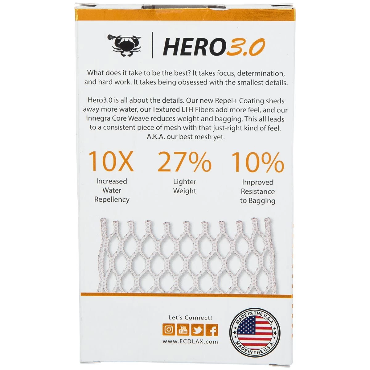 ECD Lacrosse Hero 3.0 Semi-Hard Mesh 4 ECD Lacrosse Hero 3.0 Semi-Hard Mesh - Image 2
